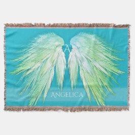 Manta ANGEL WINGS Monograma Nombre Ombre fresco