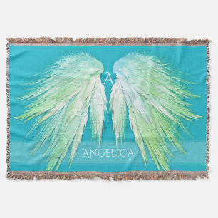 Manta ANGEL WINGS Monograma Nombre Ombre fresco