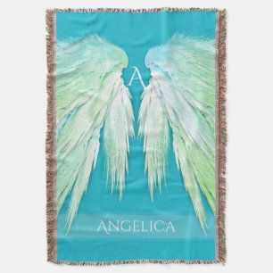 Manta ANGEL WINGS Monograma Nombre Ombre fresco