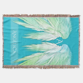 Manta ANGEL WINGS Monograma Nombre Ombre fresco