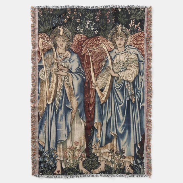 Manta “Ángeles Alabando” de Edward Burne-Jones (Frente vertical)
