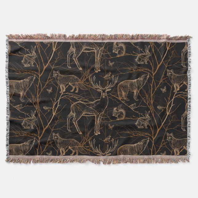 Manta Animales de vida silvestre de los bosques osos de  (Anverso)