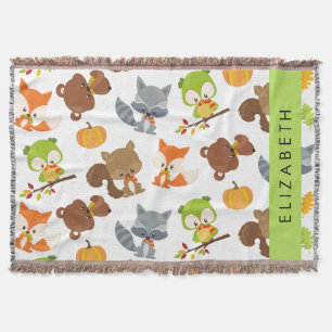 Manta Animales de Woodland, Animales Forestales, Tu Nomb