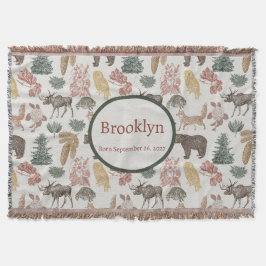 Manta Animales de Woodland: Bebés, zorros, búho