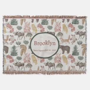 Manta Animales de Woodland: Bebés, zorros, búho