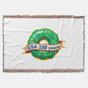 Manta Aniversario 250 de Estados Unidos con donut dulce