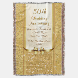 Manta Aniversario del 50° aniversario Boda personalizado