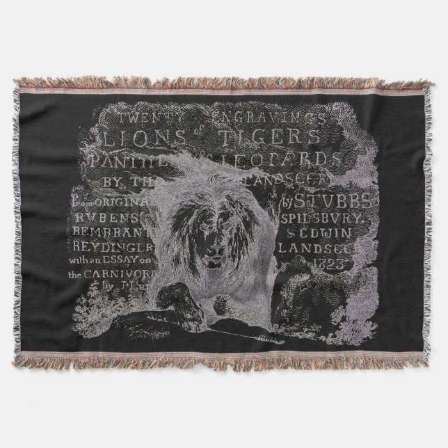 Manta Antiguo guión de león Algodón Trow Blanket (Anverso)