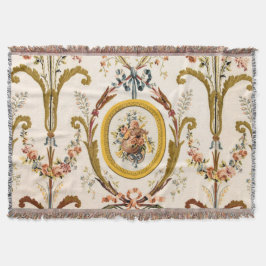 Manta Antiguo Rococo Floral Gold Cream Elegante