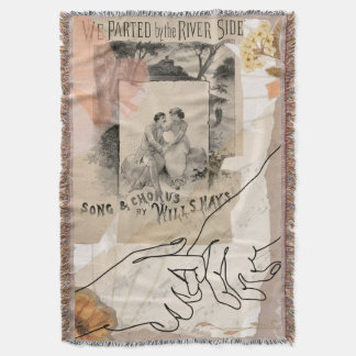 Manta Antique Romantic Floral Ephemera Collage Riverside