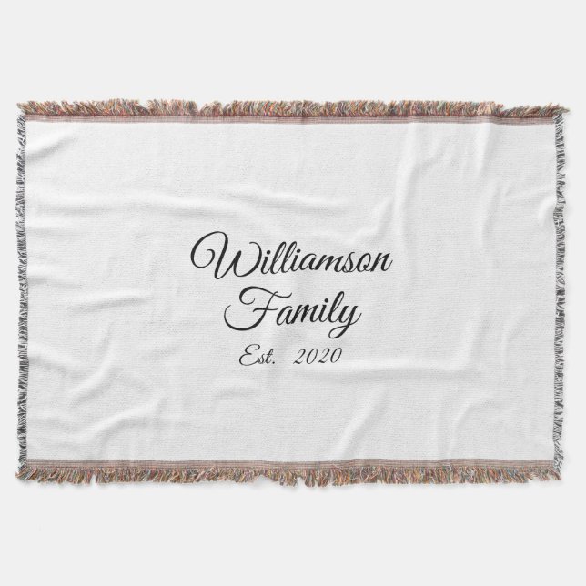 Manta Apellido de la pareja personalizar, año, número (Anverso)