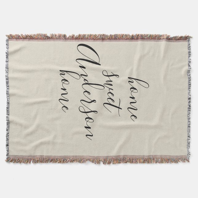 Manta Apellido rústico casero dulce casero (Anverso)