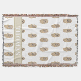 Manta Apricot Golden Doodle personalizado reversible