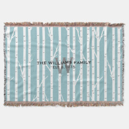 Manta Arbol de aves Monogramado Throw Blanket