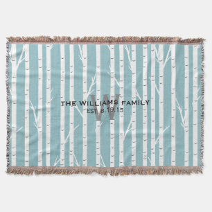 Manta Arbol de aves Monogramado Throw Blanket