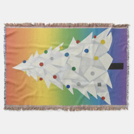 Manta Árbol de Navidad de origami blanco