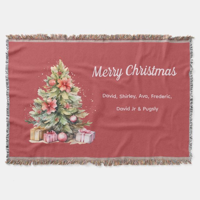Manta Árbol de Navidad Personalizado Navidad (Anverso)