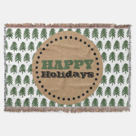 Manta Árbol de Navidad verde y blanco moderno