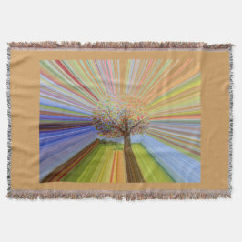 Manta Árbol de otoño multicolor rayado