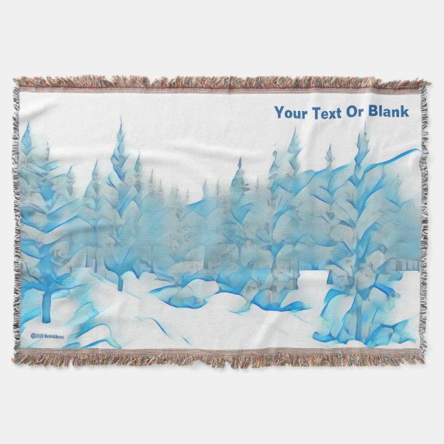 Manta Árboles azules nevados (Anverso)