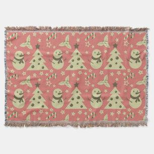 Manta Árboles de Navidad retro estrella de berry caramel