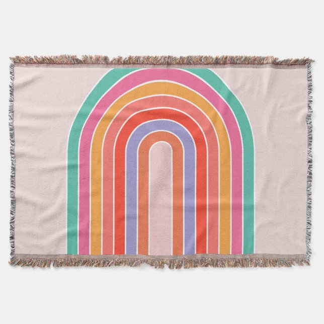 Manta Arcoiris moderno de mediados de siglo (Anverso)