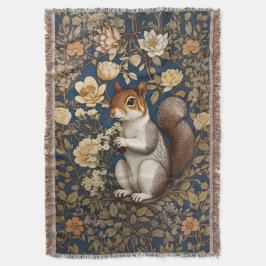 Manta Ardilla Con Flores De Acacia William Morris