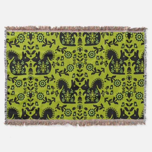 Manta Ardilla Escandinavia Nórdica Arte Popular (Anverso)