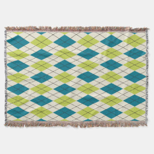 Manta Argyle azul y verde