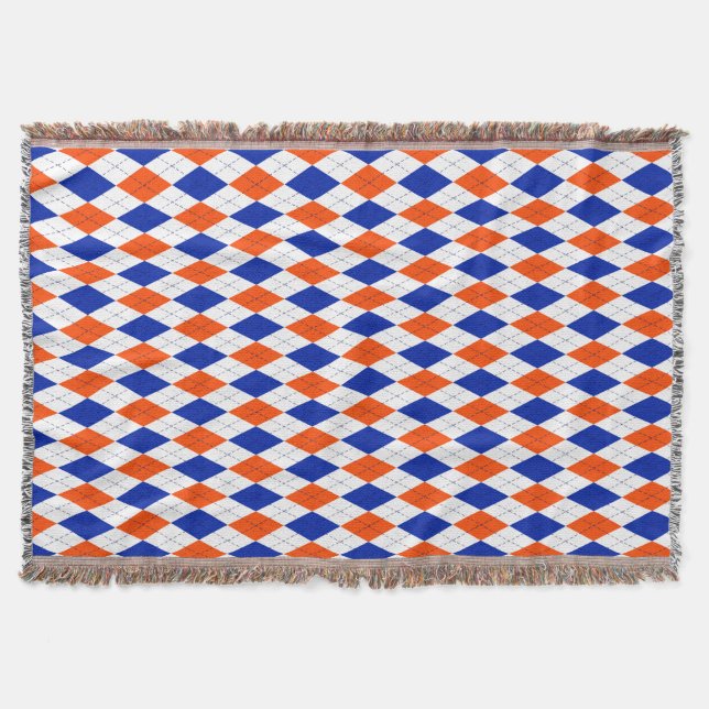 Manta Argyle naranja y Diamante Azul (Anverso)