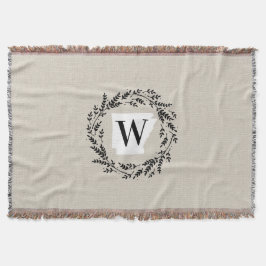 Manta Arkansas Rustic Wreath Monograma Throw Blanket