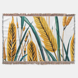 Manta Armonía de cosecha: un patrón de trigo en un lienz