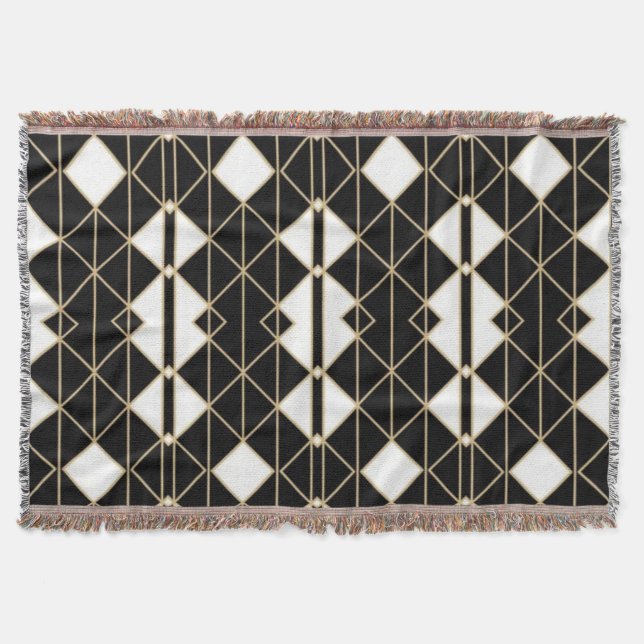 Manta Art Deco Black and Gold Geometric luxury (Anverso)