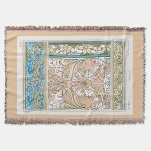 Manta Art Nouveau daffodil Verneui arte textil de flores