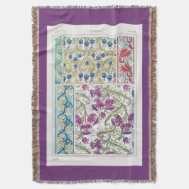 Manta Art Nouveau flor de cardo floral arte textil