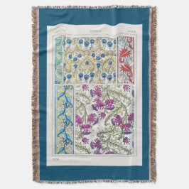 Manta Art Nouveau flor de cardo floral arte textil