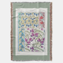 Art Nouveau floral thistle textil art verneuil