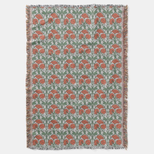 Manta Art Nouveau Floral Throw Blanket (Frente vertical)