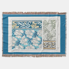 Manta Art Nouveau iris lily arte textil floral