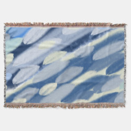 Manta Arte abstracto azul y blanco