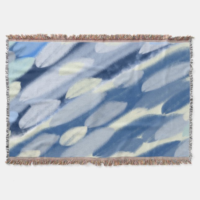 Manta Arte abstracto azul y blanco (Anverso)