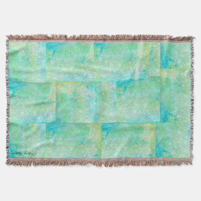 Manta Arte abstracto azul y verde (Anverso)