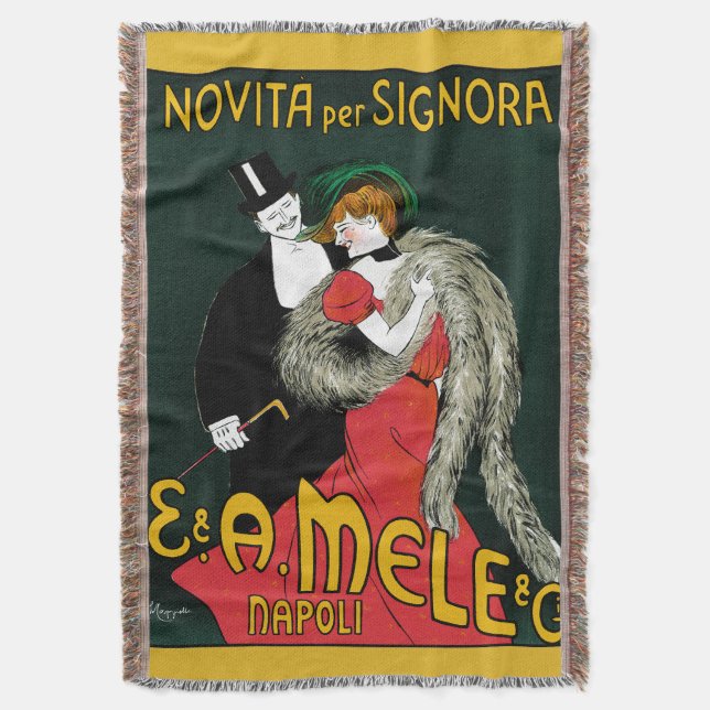 Manta Arte Antiguo Modernista, Moda Italiana Amor Romanc (Frente vertical)