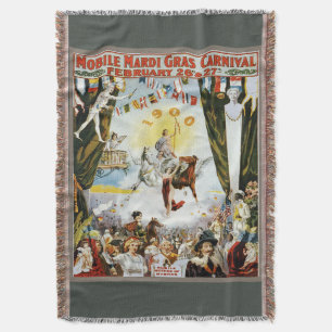 Manta Arte de cartel de carnaval Mardi Gras móvil vintag