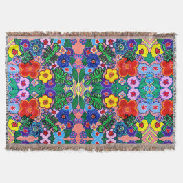 Manta Arte de flores luminosas abstractas