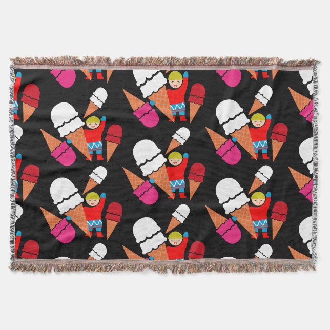 Manta Arte De Helado Retro Vintage (Anverso)