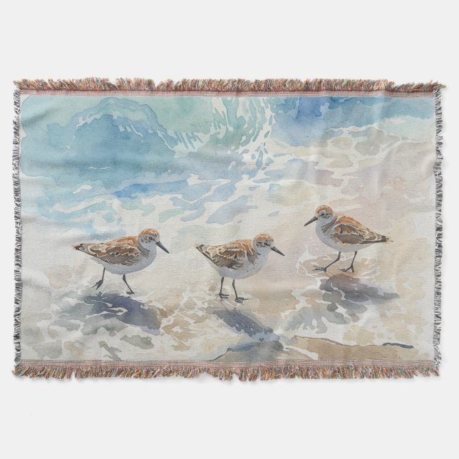 Manta Arte de la playa de Sandpipers (Anverso)