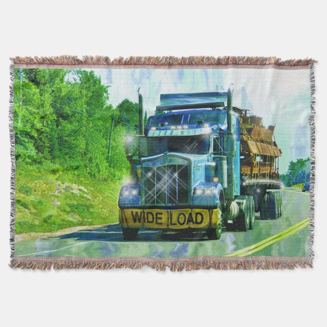 Manta Arte de los amantes de los camiones de carga azul (Anverso)