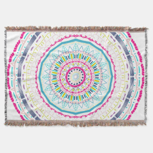 Manta Arte de Mandala Colorido Vibrante