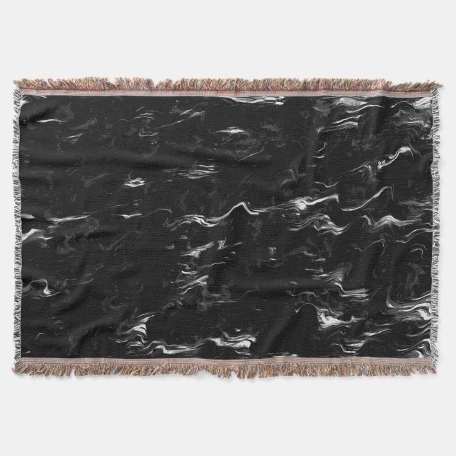 Manta Arte de mármol en blanco y negro (Anverso)